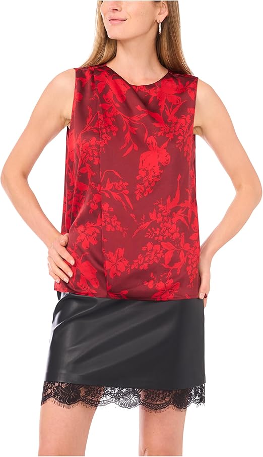 Vince Camuto Women's Tank W/Draped Neck and Center Front Pleat